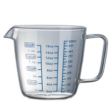 250 ml/500 ml hitzebeständiger Messbecher aus Glas, Milchwaage, mikrowellengeeigneter Messbecher