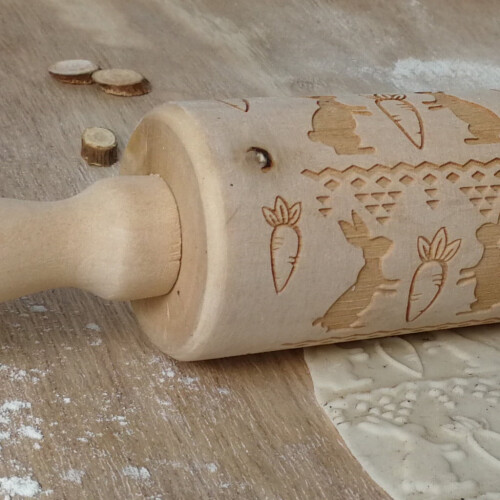 Wozhilaka Kitchen Πασχαλινός Πλάστης με Σκαλιστό Ξύλο, Ανάγλυφος Πλάστης Εργαλείο 2