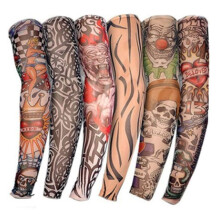 6pcs Tattoo Sleeves with Realistic Design and UV Protection, Unisex Elastic Arm Covers for Halloween