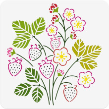 Plantilla para pintar fresas de 30 x 30 cm, plantilla reutilizable para madera, tela, papel, paredes, lienzo y muebles.