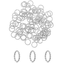 100 Stück 304 Edelstahl-Binderinge, geschlossen, aber ungelötet, offene Binderinge, gedrehte Verbindungsringe für Halsketten,