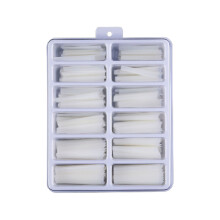 Hesroicy240Pcs/Bosca Ingne Bréagacha Stíleanna Francacha Ceann Cothrom Éasca le Greamú Inbhainte DIY Síneadh Ingne Glan Nádúrtha Breise Fada