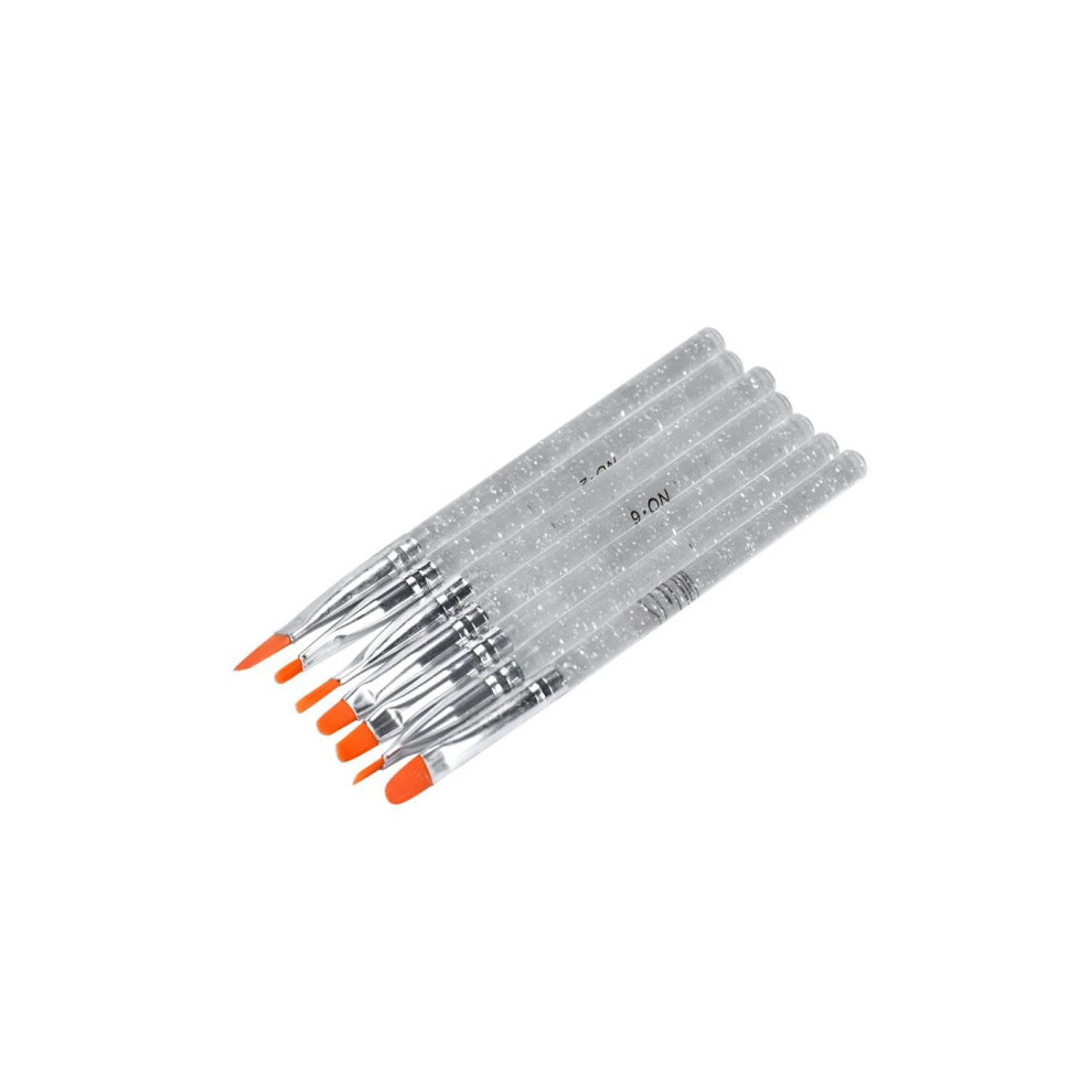 7pcs Acrylic/UV Brushes Nails - Clear Transparent