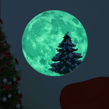Kerstversiering cadeau - Geschikt voor kerstraamglas, fluorescerende stickers voor buitendecoratie