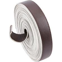 Bandes de cuir PU double face de 5,5 yards (4,9 m), 0,79 pouce (2 cm) de large, 0,08 pouce (2 cm) d'épaisseur, cordon plat avec bord cousu à la