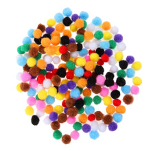200 Stück beflockte Plüschbälle, DIY-Pompons, bunte Pompons, Pompons zum Befestigen an Kleidung, Plüschbälle für Kinder