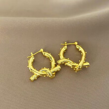 Earrings Ear Stud Jewelry 925 Silver Needle Trendy Niche Design Sense Knotted Earrings Women's Light Luxury Premium Sense Atmosphere Style Earrings