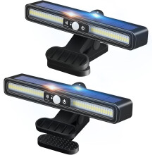Luzes solares externas com sensor de movimento, 36 LEDs - 2 opções de montagem, luzes de segurança à prova d'água para calhas, cercas e telas de