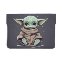Husă pentru laptop cu desene animate drăguțe, Baby Yoda, Star Wars, compatibilă cu MacBook Air13/MacBook Pro13, geantă din piele moale, poate fi