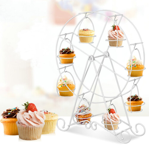 8Cups Μεταλλική Περιστρεφόμενη Βάση για Cupcakes με Τροχό και Βάση για Επιδόρπια, Βάση 1