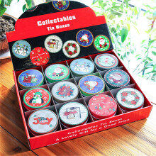 Quinlirra12 latas navideñas, cajas cuadradas para galletas navideñas con tapa, recipientes de hojalata para dulces, galletas, té y regalos - 12