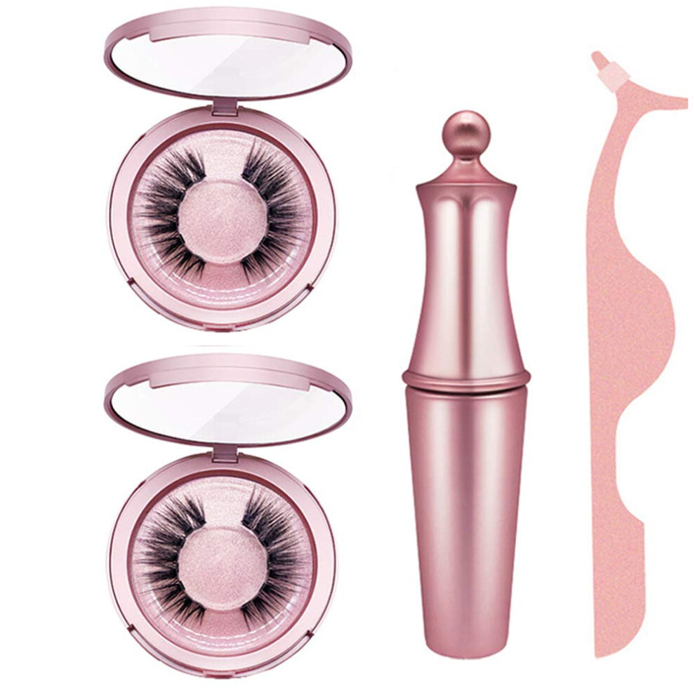 Magnetic Eyelash Kit with Magnetic Eyeliner, Natural Look, Glue, Tweezers for Women