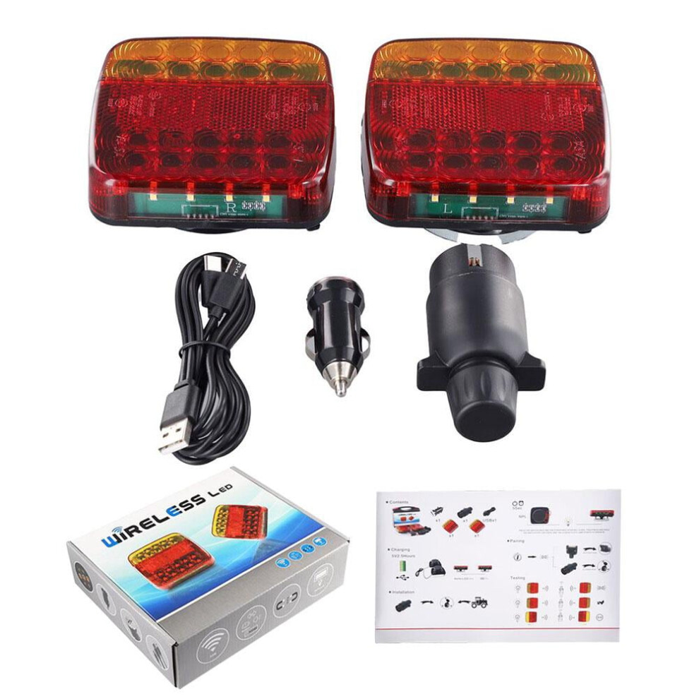 Wireless Magnetic Led Truck Tail Trailer Rear S Warning Signal Light 9191629687763