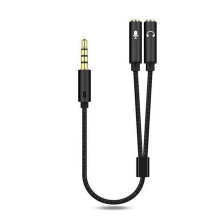 Adattatore splitter flessibile e resistente da 3,5 mm per cuffie, microfono e audio, cavo a Y con jack stereo compatibile con cuffie da gioco,