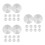 30Pcs Aluminum Round Disc Silver for Glass Table Support 8