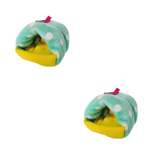 2Pcs Soft Green Pet Warm House Bed Comfortable Nest for Hamsters 1