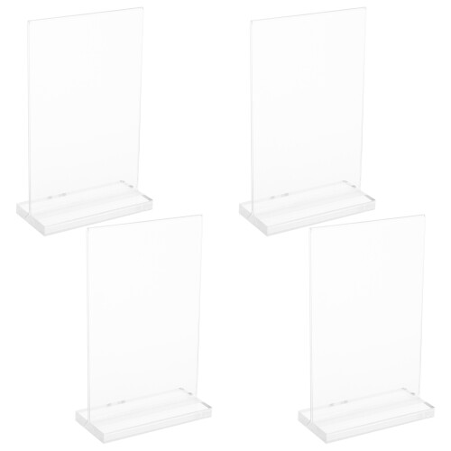 12Pcs Clear Acrylic Table Sign Holders Display Stands for Home 2