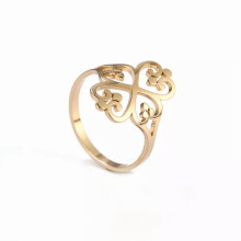 RSAMD Kvinder Vintage Filigran Blomst Fingerringe Rustfrit Stål Ring Bryllupssmykker-8-Guld