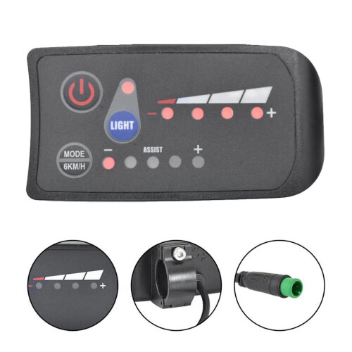 Display LED S810 para Bicicleta Elétrica, 48V, IP65, Protocolo UART, 5 Pinos 1