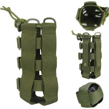 Suporte Tático para Garrafa de Água, Estilo Militar Molle, Impermeável, com Alça Ajustável e Cordão, Verde