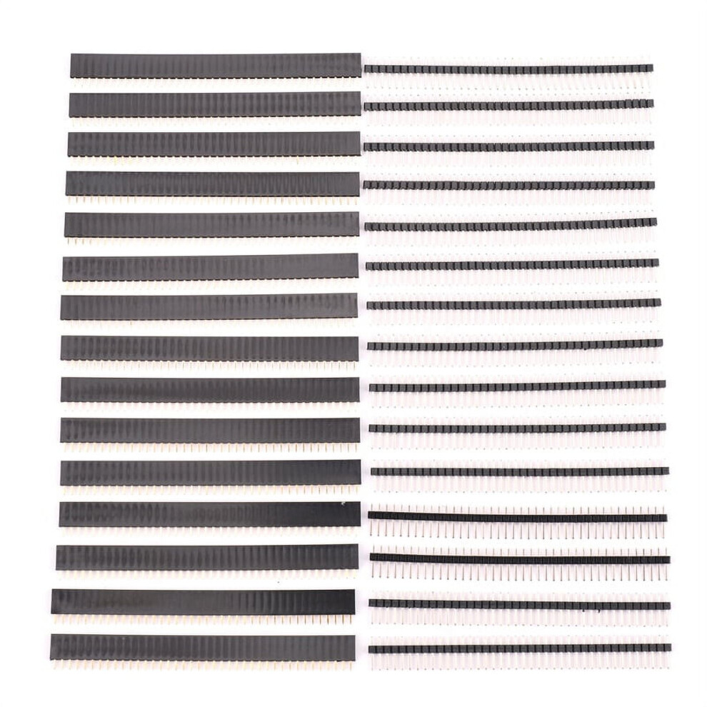 30 Pcs 40 Pin 2.54Mm Male & Female Pin Headers Plug Connector For Prototype Shield 9027700411319