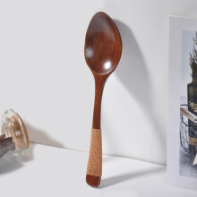 Cailmei Holzlöffel und Gabel, Küchenutensil, Suppenlöffel, Teelöffel, Geschirr, Braun, Einheitsgröße