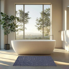 Tappetino da bagno antiscivolo in PVC Djunllk per bagno, bordo piscina con ventose, comodo tappetino per WC, doccia, bagno, facile da pulire, ad