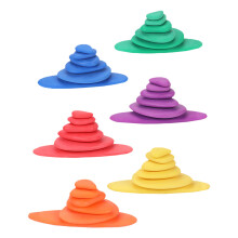 72Pcs Wooden Colorful Stones Educational Toy for Kids Creative Play