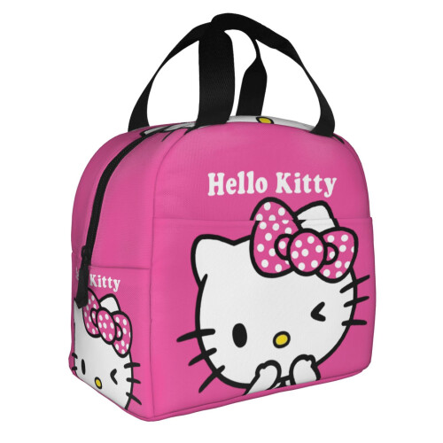 Γυναικεία τσάντα φαγητού Hello Kitty με φερμουάρ, αδιάβροχη και επαναχρησιμοποιήσιμη, 1