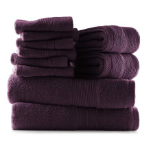 10-teiliges lila Baumwoll-Badetuchset – Weiche, saugfähige Luxus-Handtücher fürs Badezimmer (2 Badetücher, 2 Handtücher, 6 Waschlappen)