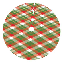 Kerst geruite kerstboomrok 76 cm, dikke winterse kerstboommat, kerstboomrok voor rustieke kerstversieringen