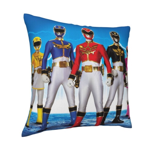 Μαξιλαροθήκες Power Rangers 18x18 ιντσών, τετράγωνες, διπλής όψης, μαλακές για κρεβάτι, 1