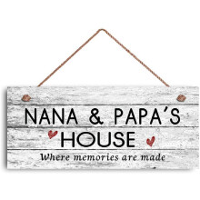 Neues Schild „Omas und Papas Haus – Wo Erinnerungen entstehen“ im Used-Look, Geschenk für Großeltern, rustikale Herzen, 15 x 30 cm
