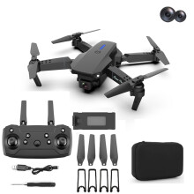 WJSXC Drone med Dual1080P HD Kamera, FPV RC Legetøj med Højdehold, Hovedløs Tilstand, Hastighedsjustering, Sort - Kompatibel med Fjernbetjening