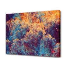 Nori de fum colorati și abstracti vibranti, poster pe pânză, decor dormitor, peisaj sportiv, decor cameră birou, cadou, stil ramă, 16x24inch