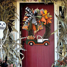 Porta d'ingresso del Ringraziamento, Ghirlanda Autunno Inverno, Ghirlande invernali Decorazione autunnale Cartello di benvenuto colorato