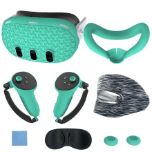 Jixopn7pcs accessoire set met controllergrepen, frontcover en krasbestendige VR-beschermhoezen voor Meta Quest3