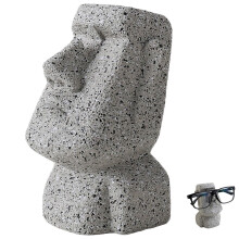 Multifunktionaler Moai-Dekorations-Tischbrillenständer aus Kunstharz, Büro-Sonnenbrillen-Präsentationsständer