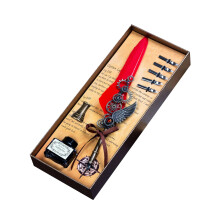 Potrochi Quill Pen and Ink Set with Wax Seal Stamp Kit, 5 Nibs, compatible with calligraphy & dip pen enthusiasts