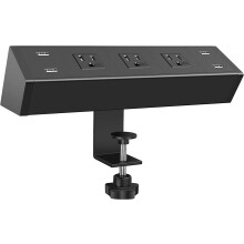 Desk Clamp Power Strip with USB, Wide Spaced Desktop Power Outlet, Removable Under Desk Power Strip, 6 FT Power Cord 3