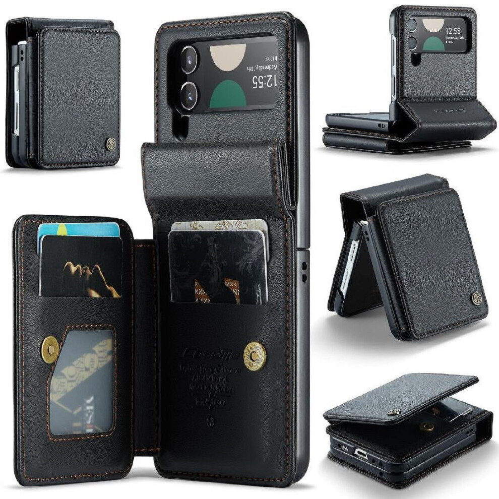 Caseme Wallet Case For Compatible With Samsung Galaxy Z Flip 4 5G Rfid Blocking Pu Leather Kickstand Slim Shockproof Case Card Holder 9340258075353