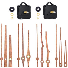 Kit di 2 motori per orologio al quarzo ad albero lungo con meccanismo di movimento e lancette in legno di noce da 12 pollici, ricambi per la
