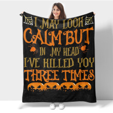 Pătură ușoară din flanel de Halloween pentru canapea, pat, călătorii, camping, birou, scaun, pătură din fleece cu imprimare digitală, moale