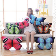 Coussin papillon rose de saison, rembourrage doux en coton PP, peluche réaliste, compagnon de canapé et objet de décoration.
