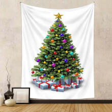 Décorations de Noël en liquidation ! Tapisserie murale décorative sapin de Noël vert WJSXC