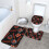 Conjunto de 3 tapetes de banheiro com o tema Bengals, antiderrapante, 80 x 50 cm (31,5 x 20 polegadas). 3