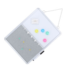 2Sets Aluminum Frame Dry Erase Board and Felt Bulletin Wall Organizer