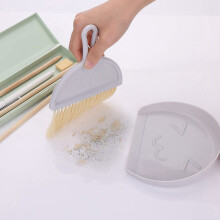 Mini pelle et balayette, petit balai de table portable (gris)