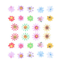 Guangmc 120 Edible Rice Paper Flowers Cupcake Toppers DIY Cake Decoration (10 Colors)