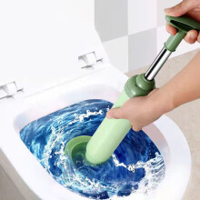 Brosse de toilette YANHAIGONG avec support à long manche, compatible avec les supports standard, incluant une ventouse pour le nettoyage de la salle